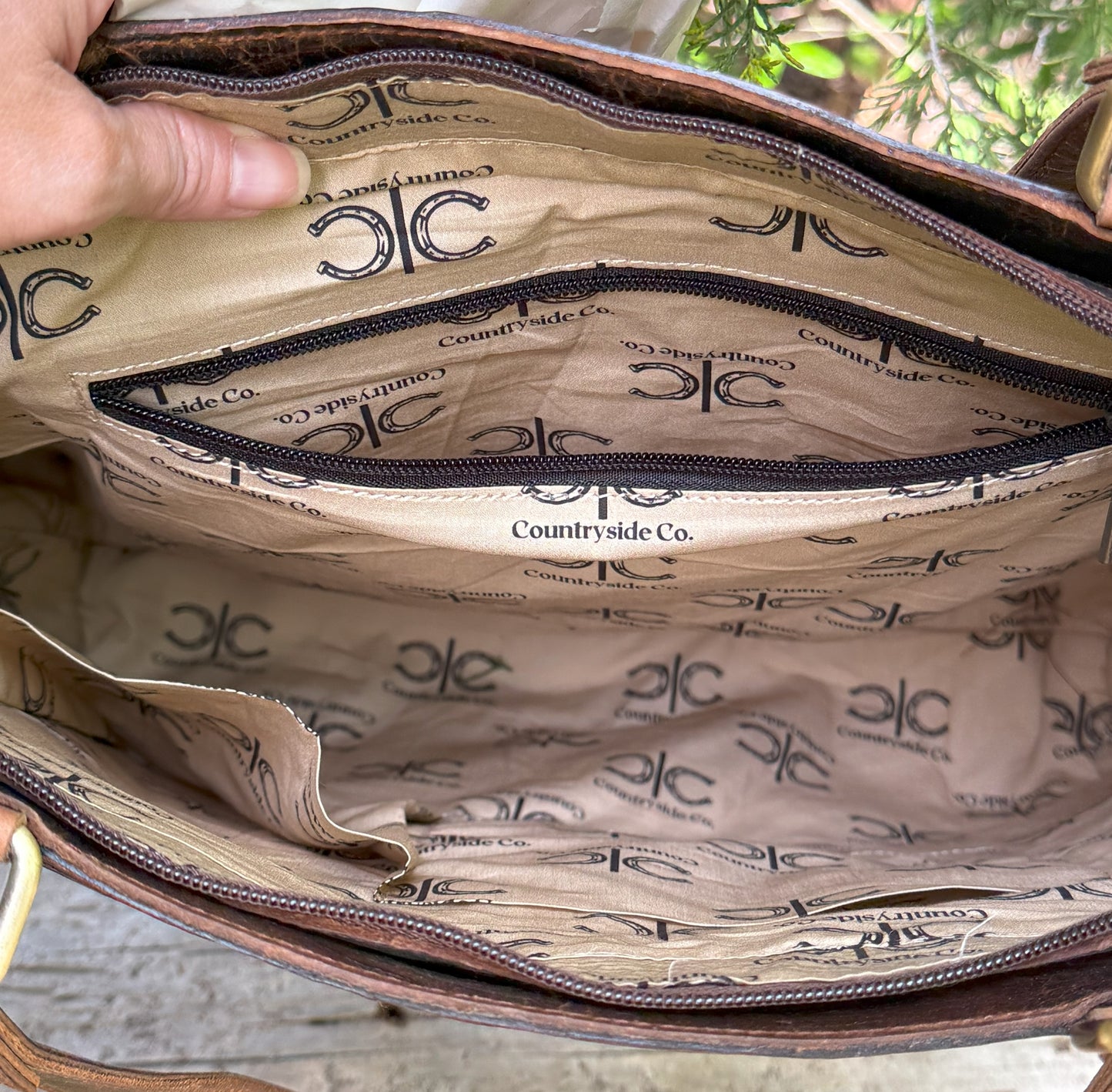 Charlotte Women's Tooled Leather Cowhide Tote, Purse, Laptop Bag