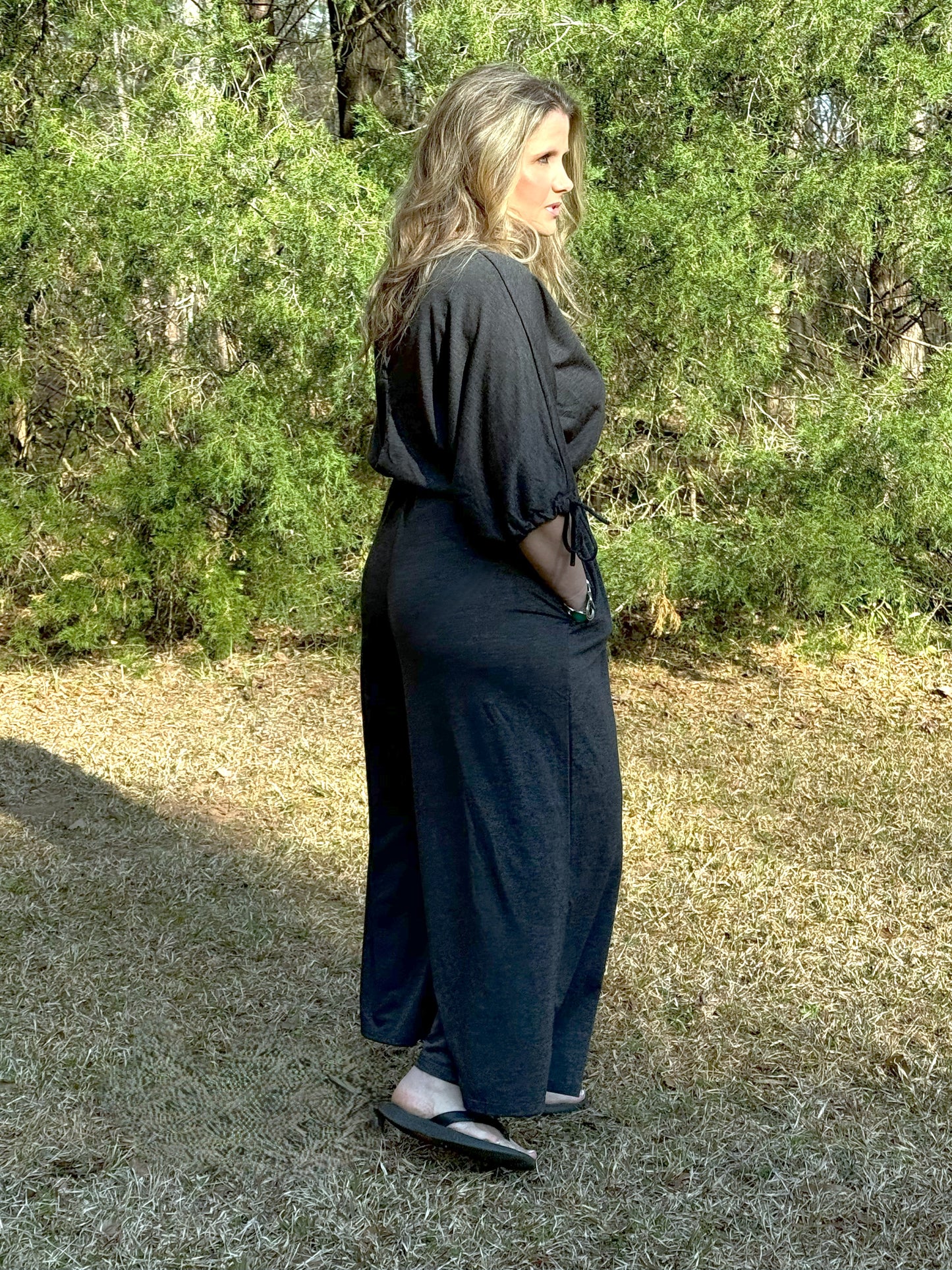 Robin Jumper Charcoal Gray Wide Legged