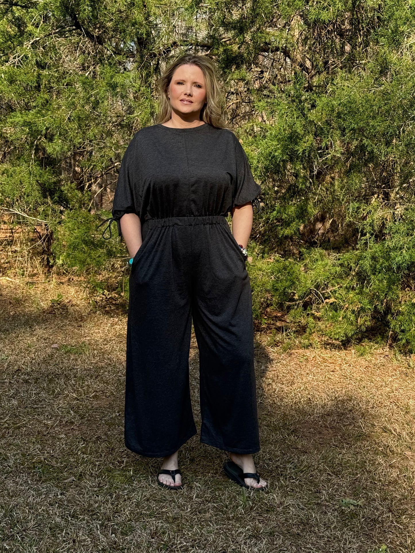 Robin Jumper Charcoal Gray Wide Legged