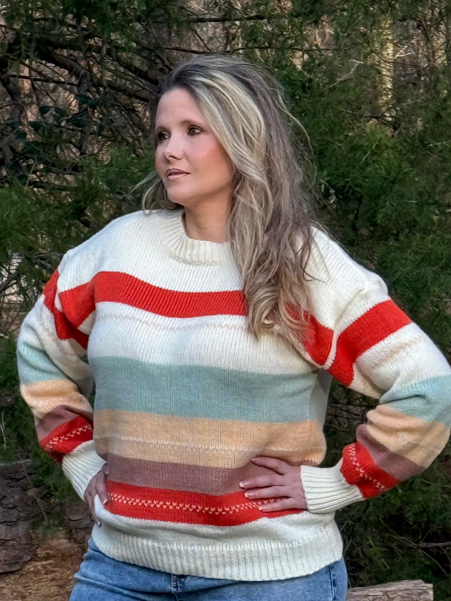 Eloise Sweater Comfy Multi-Color Striped