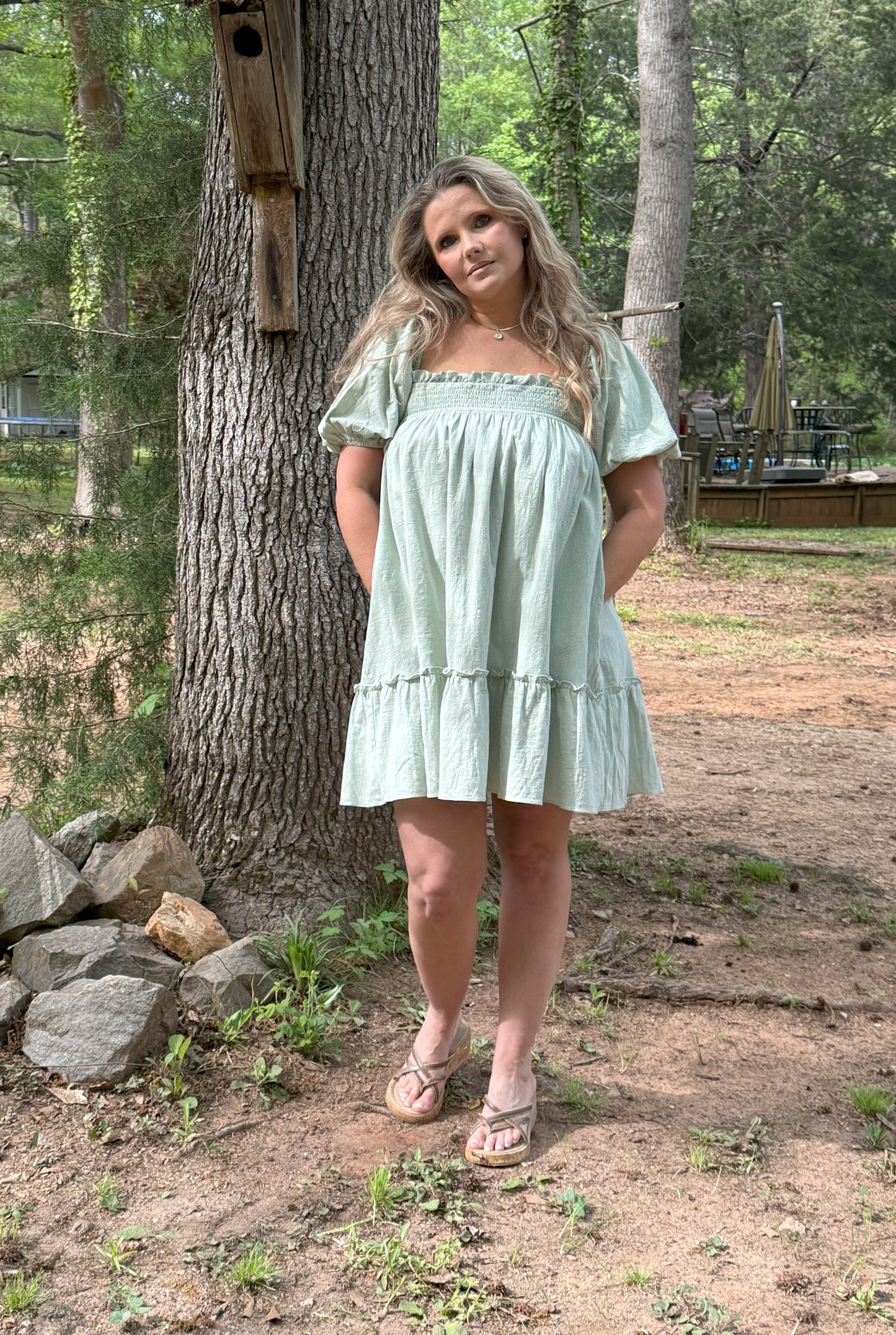 All Dolled Up Baby Doll Dress With Puff Sleeve