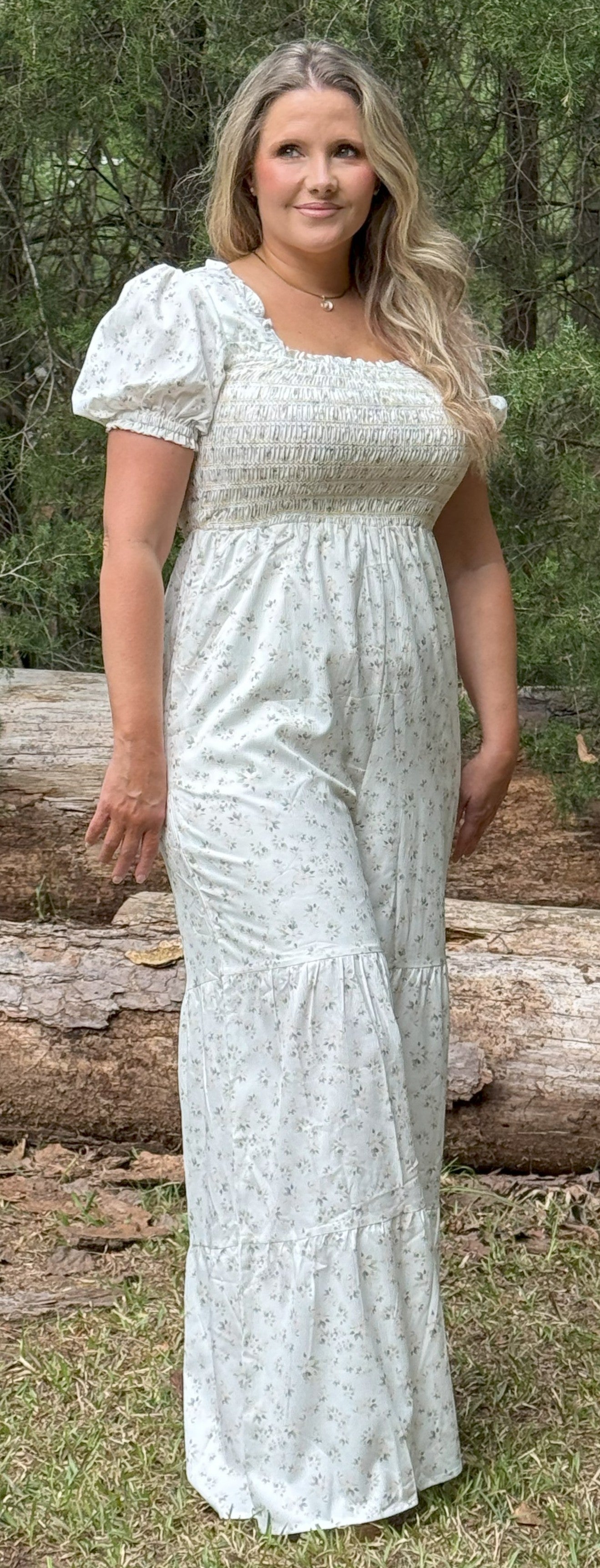 Brandy Boho Style Floral Smocked Jumpsuit