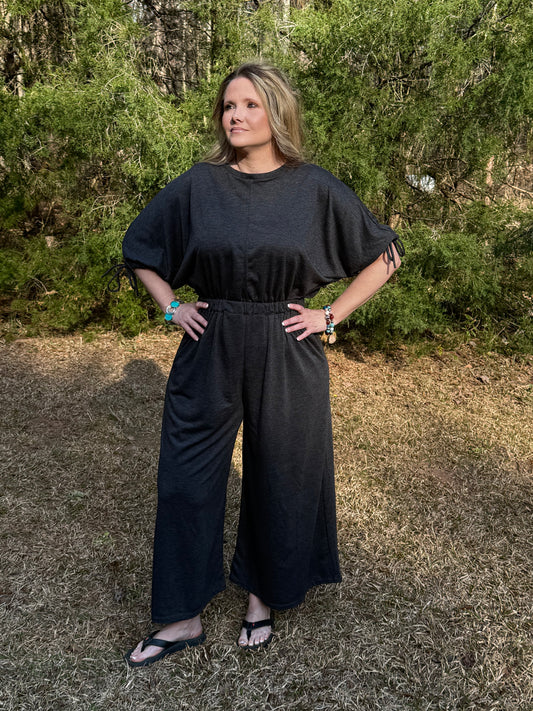 Robin Jumper Charcoal Gray Wide Legged