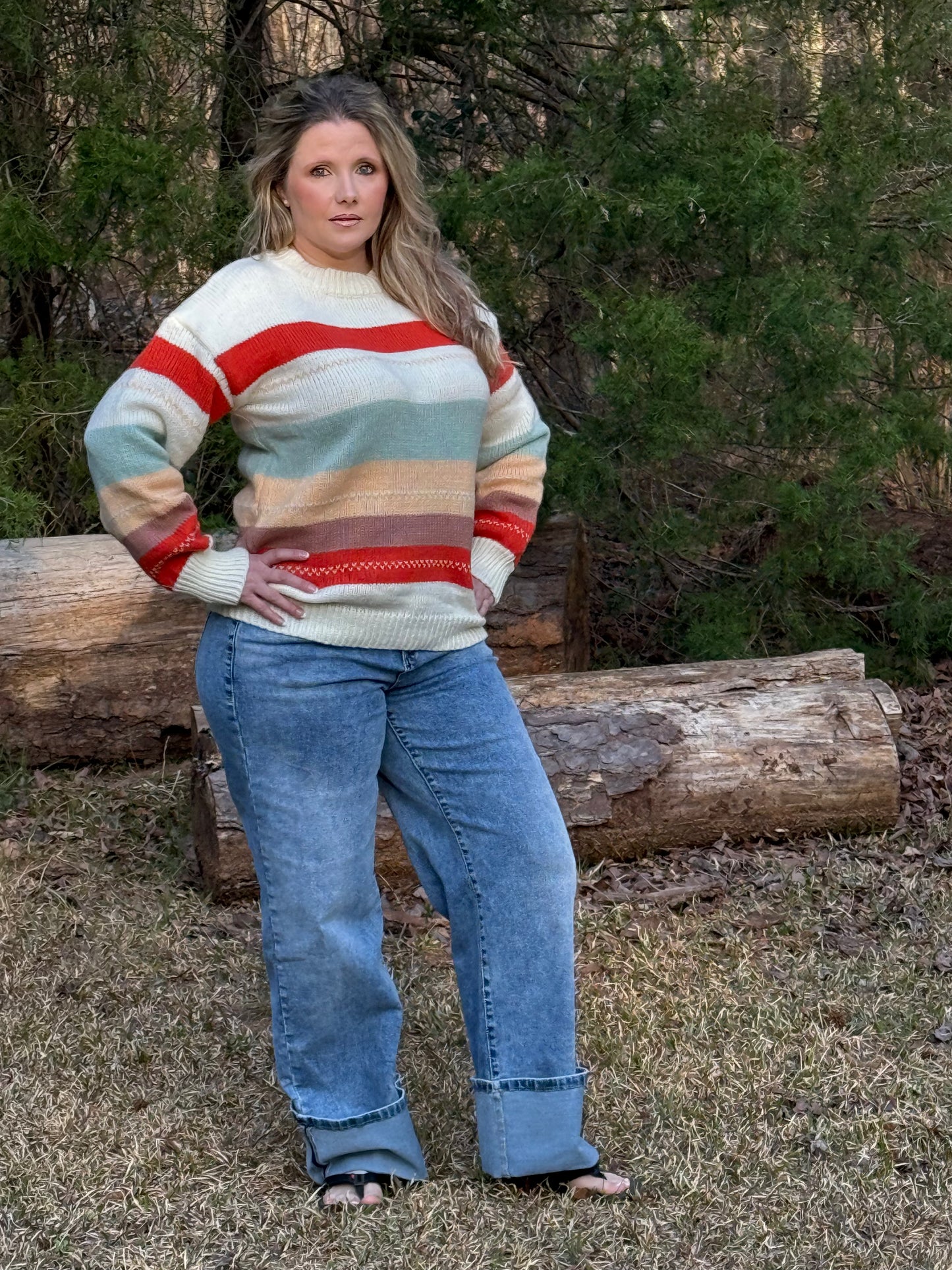 Eloise Sweater Comfy Multi-Color Striped